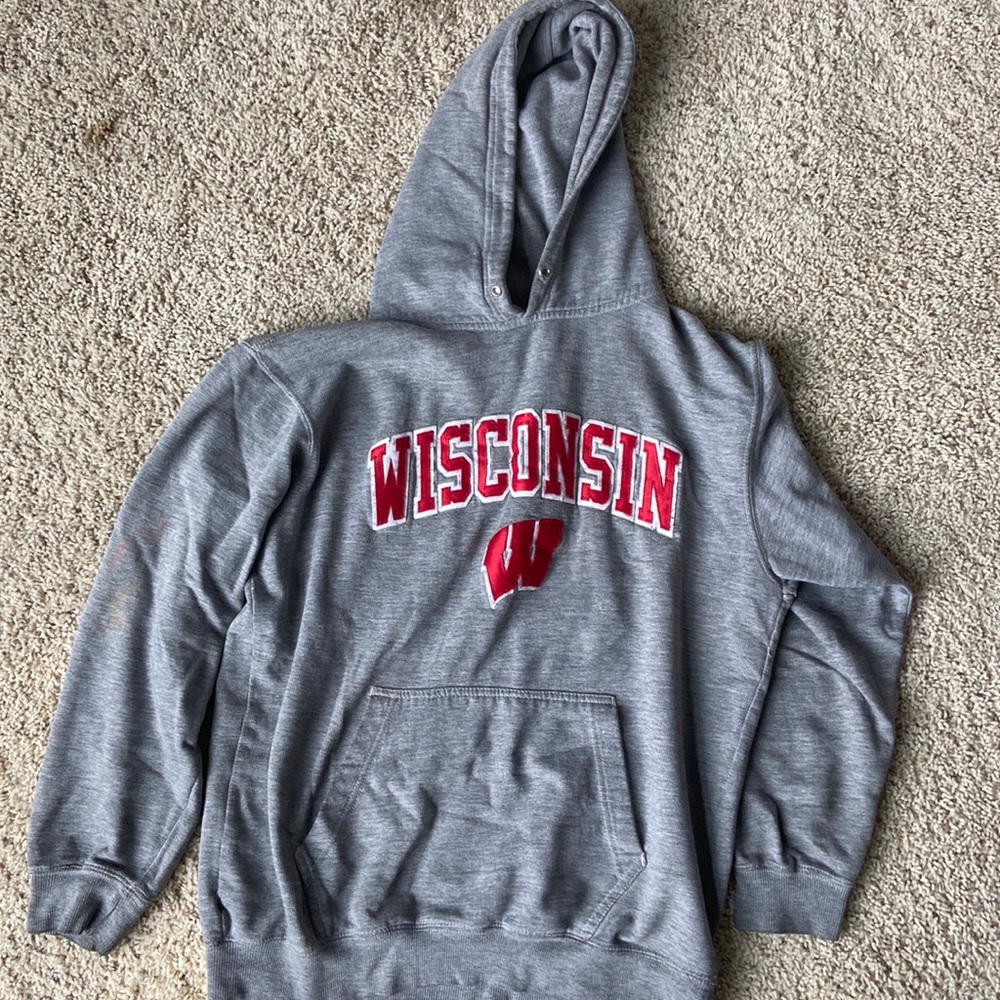 Wisconsin grey hoodie